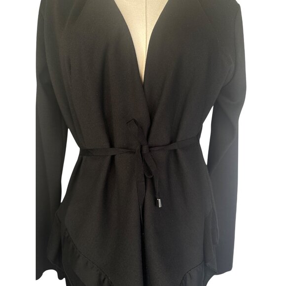 2/$30 ZARA Medium W/Collection Black Viscose Blend Waterfall Cardigan - Picture 3 of 15